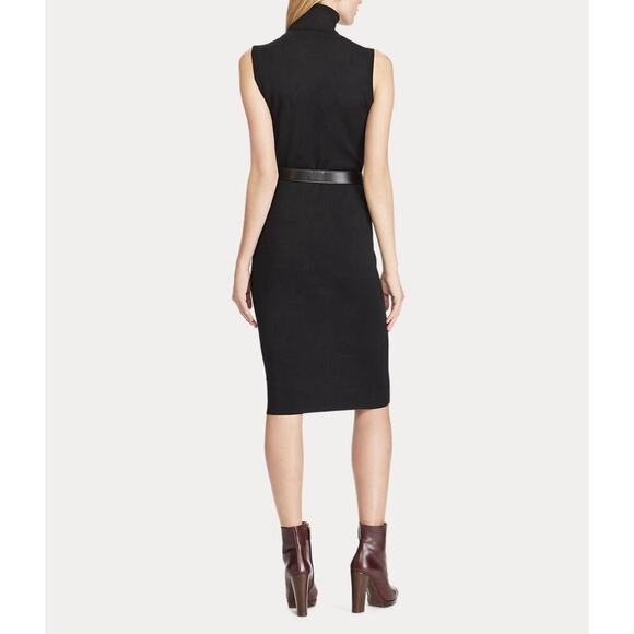 Ralph Lauren Collection Merino Wool Sleeveless Turtleneck Midi Dress Black S - Picture 4 of 5
